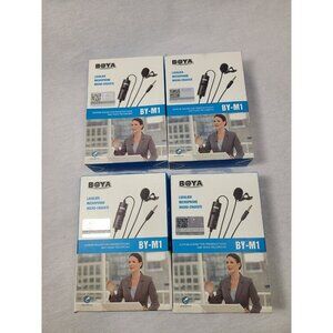 BOYA BY-M1 Omni Lavalier Microphone for smart Phones, DSLR, PC Lot Of 4 NEW